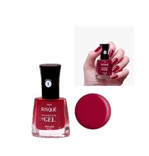Esmalte Risqué Diamond Gel Vinho Bordô Cremoso