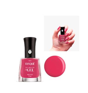 Esmalte Risqué Diamond Gel Hibisco Rosa Cremoso