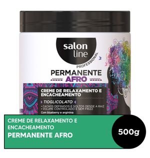 Creme Permanente Afro Salon Line Relaxamento e Encacheamento 500g