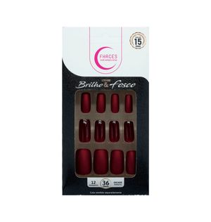 Unhas Fhaces Brilho e Fosco Vinho 36 uni