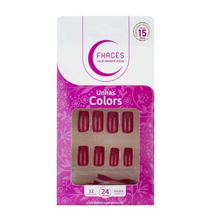 Unhas Postiças Fhaces Encanto Colors Curta Vermelh