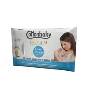 Lenco Umedecido Cottonbaby 50un Recem Nasc.