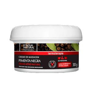 Creme Para Massagem D'agua Natural Pimenta Negra 300g