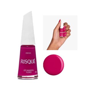 Esmalte Risqué Rosas Cremoso Léo Mandou Flores