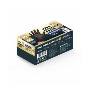 Luva Bompack Nitrilica Preta S.po C.20 Gg