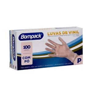 Luva Bompack Vinil C.po 100un.p