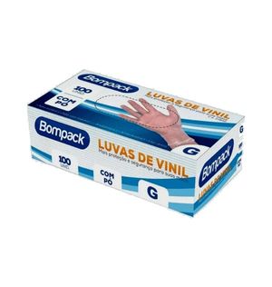 Luva de Vinil Bompack Com Pó 100 Unidades G