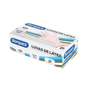 Luva de Latex Bompack com Pó 100 Unidades P