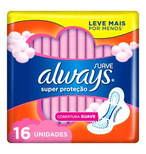 Absorvente Always Super Proteção com Abas 16 Unidades Suave