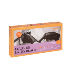 Luva Proart Black De Latex 20 Un Tam M