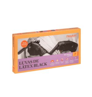 Luva Proart Black De Latex 10 Un Tam P