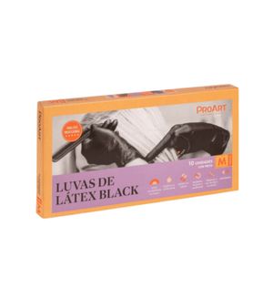 Luva Proart Black De Latex 10 Un Tam M