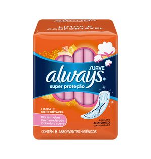 Absorvente Always Super Proteção Sem Abas 8 Unidades Suave
