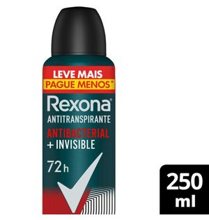 Desodorante Antitranspirante Aerosol Rexona Men Antibacterial+Invisible 250 ml