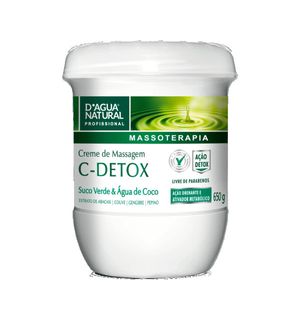 Creme de Massagem D'água Natural C-Detox 650g