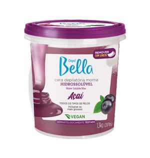 Cera Depilatória Depil Bella Morna Hidrossolúvel Açaí 1300g