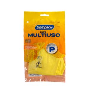 Luva de Látex Bompack Flocada Amarela (P)