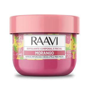 Esfoliante Corporal e Facial Raavi Morango 200g