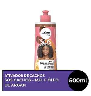 Ativador de Cachos SOS Cachos Mel e Óleo de Argan Restauração Extrema Salon Line 500ml