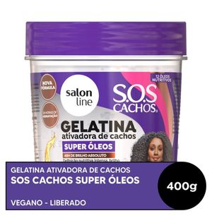 Gelatina SOS Cachos Nutritiva Ativadora de Cachos Super Óleos Salon Line 400g