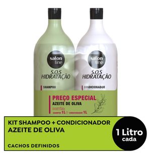 Kit Salon Line SOS Hidratação Ultra Cachos Shampoo 1000ml + Condicionador 1000ml