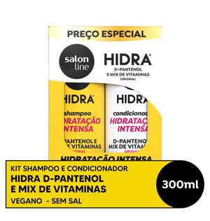 Kit Salon Line Hidra D-Pantenol e Mix de Vitaminas Shampoo 300ml + Condicionador 300ml