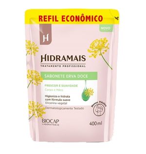 Sabonete Liquido Hidramais 400ml Refil Erva Doce