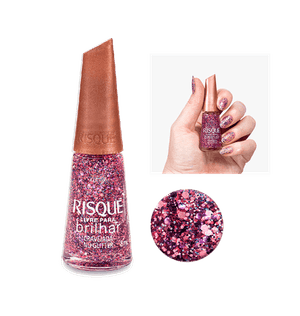 Esmalte Risque 8ml Cl Glitter Cravejada