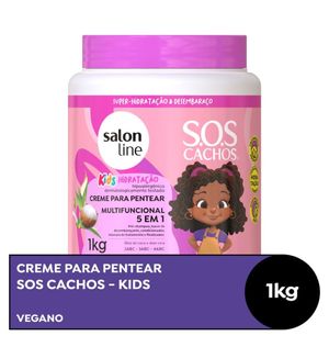Creme para Pentear SOS Cachos Multifuncional 5 EM 1 Salon Line 1kg