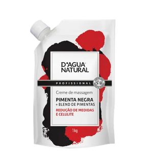 Creme para Massagem D'Agua Natural Pimenta Negra 1kg