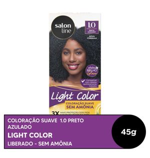Coloração Salon Line Light Color Profissional 1.0 Preto Azulado