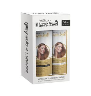 Kit Probelle Shampoo + Condicionador Liso Brilho Espelhado 1L