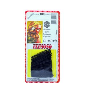 Grampo Teimoso Invisivel Preto C/100