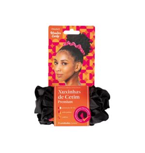 Xuxinhas Para Cabelo Proart Cetim Premium Preta