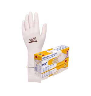 Luva de Latex Volk com 100 Unidades P