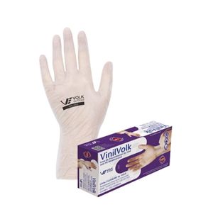 Luva de Vinil Volk Sem Amido com 100 Unidades M