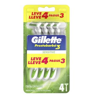 Leve 4 Pague 3 Aparelho de Barbear Gillette Prestobarba 3 SenseCare