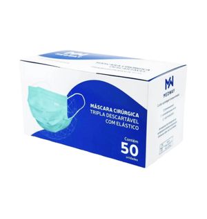 Máscara Tripla Descartável Medway Verde com 50 Unidades