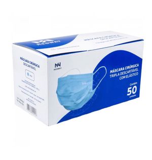Máscara Tripla Descartável Medway Azul com 50 Unidades