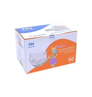 Máscara Tripla Descartável Infantil Medway Azul com 50 Unidades