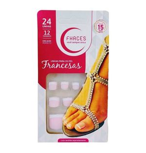 Unhas Postiças Fhaces P.pes Francesa Rosa