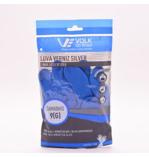 Luva Volk Latex Verniz Silv.azul G