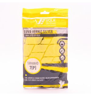 Luva Volk Latex Verniz Silv. Amarela P