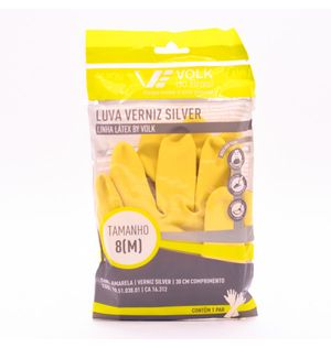 Luva Volk Latex Verniz Silv.amarela M
