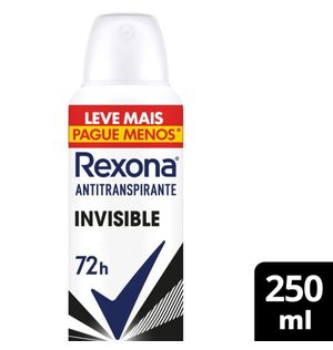 Desodorante Antitranspirante Aerosol Rexona Invisible 250 ml
