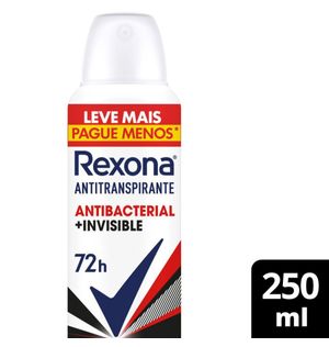 Desodorante Aerosol Antitranspirante Rexona Antibacterial + Invisible 250ml