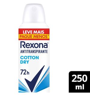 Desodorante Antitranspirante Aerosol Rexona Cotton Dry 250 ml