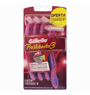 Aparelho Gillette Prestobarba 3 Sensecare Leve 4 Pague 3 Feminino