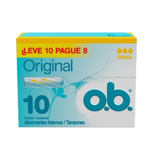 Absorvente Interno O.B Médio Leve 10 Pague 8