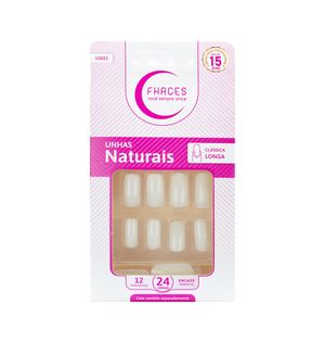 Unhas Fhaces Natural Longa Clássica 24 unidades (U3023)